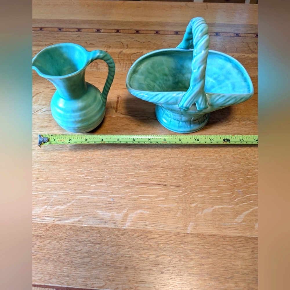 Vintage Crown Ducal Posey Basket With Matching Pitcher.